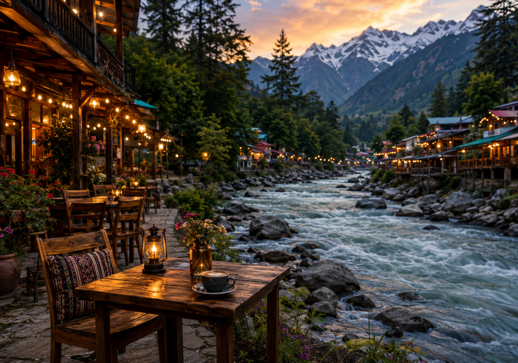 Riverside Cafes in Old Manali